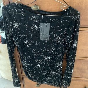 Zara Black Sequin Embellished Top